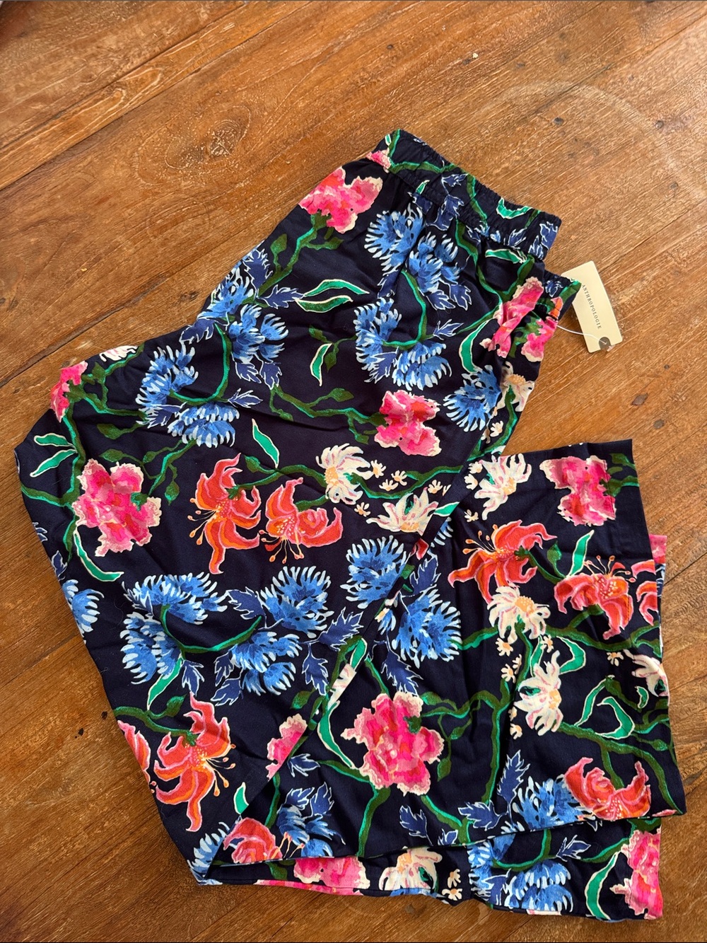 Anthropologie PJs Navy Floral